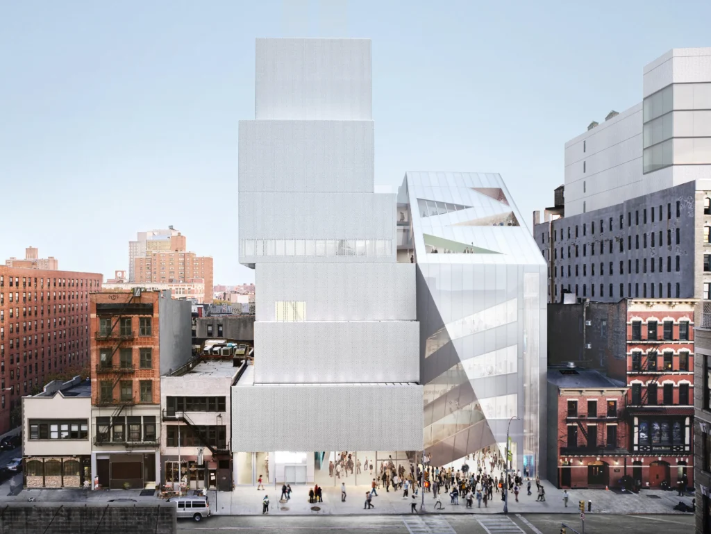Rendering of the expanded New Museum at 235 Bowery. OMA/bloomimages.de