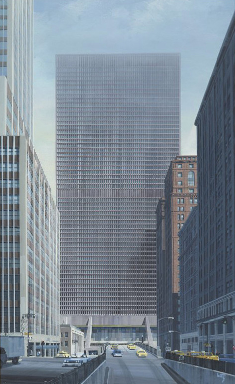 Marcel Breuer, Rendering of Grand Central Tower, New York, 1967-1969. Via Marcel Breuer Archive
