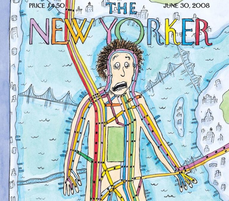 Обложка журнала The New Yorker с красочной иллюстрацией Роз Час. Июнь 2008 года
