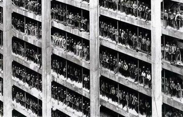 Фото: cтроители Chase Manhattan Bank Tower, Нью-Йорк, 1960 год