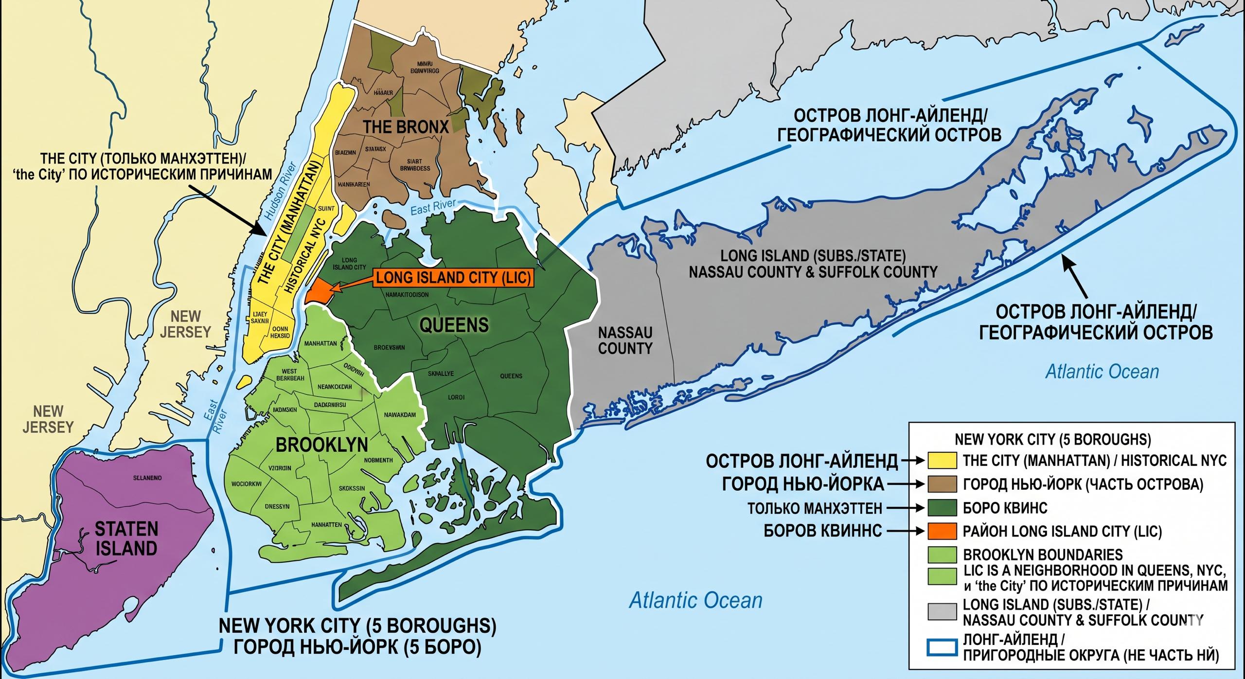 Географическая матрешка Long Island City