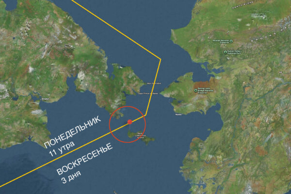 Международная линия перемены дат в Тихом океане, Аляска